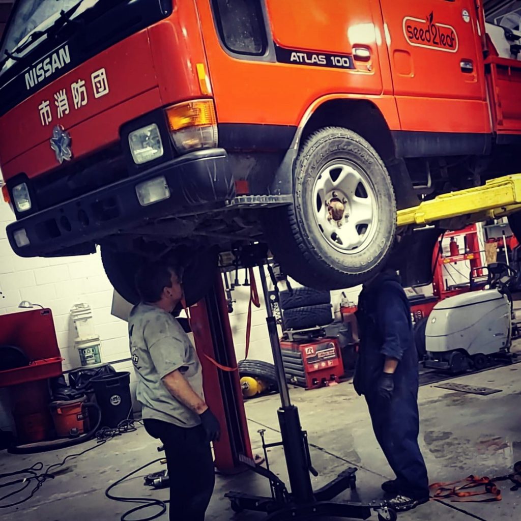 Spray Truck on lift